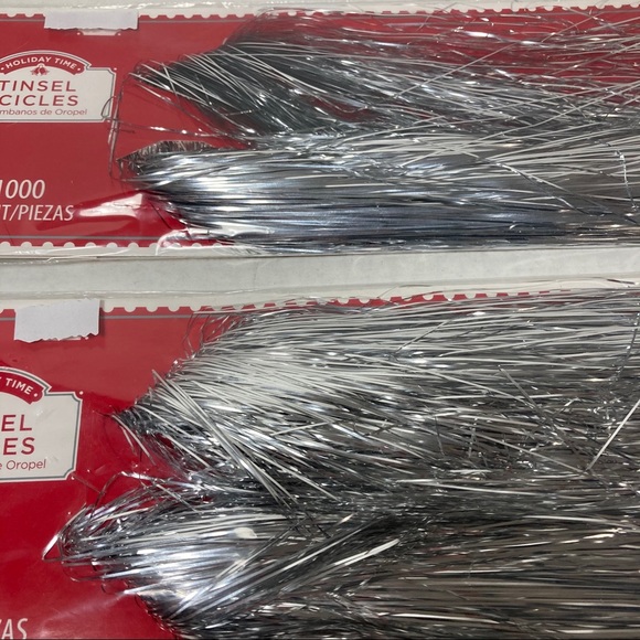 Silver Tinsel Icicle Strands 2 NEW Packages - Picture 3 of 7